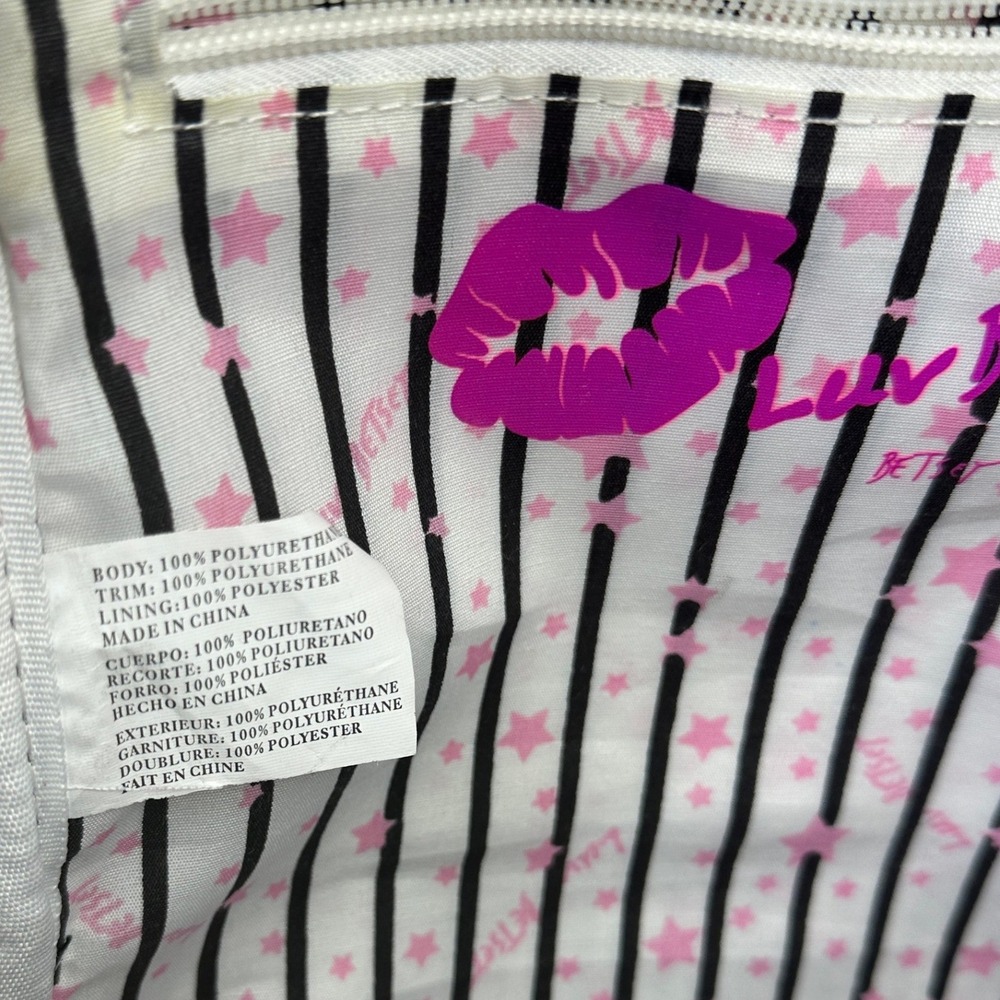 Luv Betsey Johnson Soccer Girl Mini Backpack Black White Striped Character Bag - Picture 8 of 11